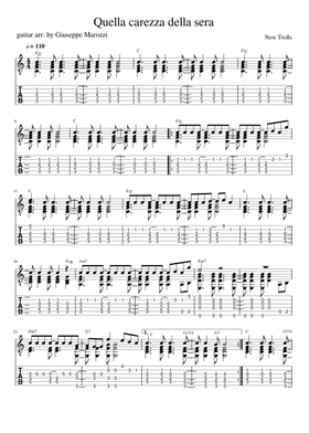 Free quella carezza della sera by New Trolls sheet music | Download PDF or  print on Musescore.com