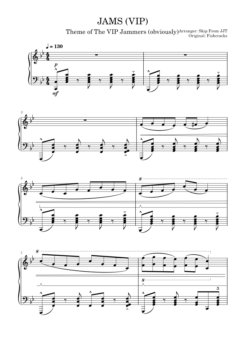 Jams Vip JAMS (VIP) – Fishcracks Sheet Music for Piano (Solo) | MuseScore.com
