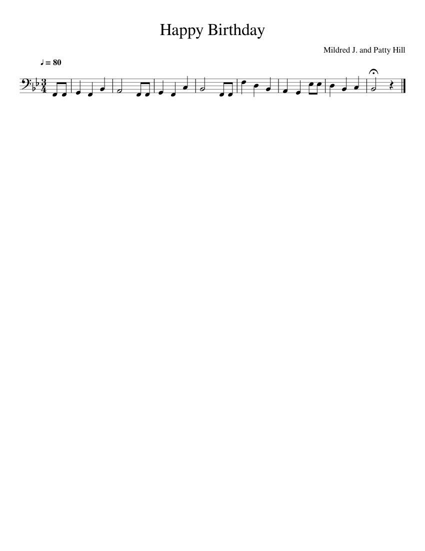 Happy Birthday Sheet music for Tuba (Solo) | Musescore.com