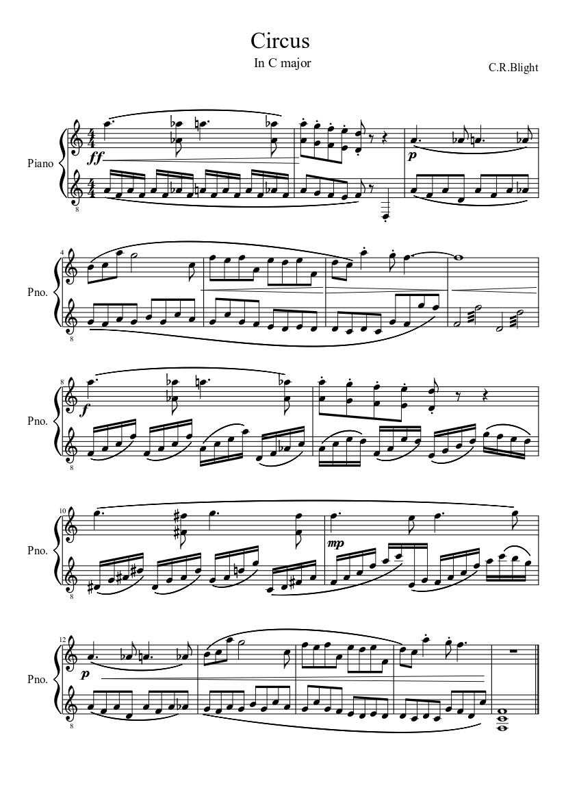 Circus Sheet music for Piano (Solo) | Musescore.com