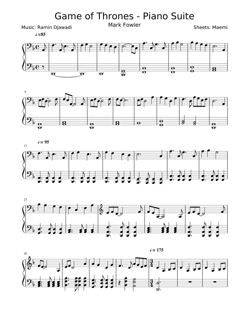 Game of Thrones - Piano Suite Sheet music for Piano (Solo) | Musescore.com