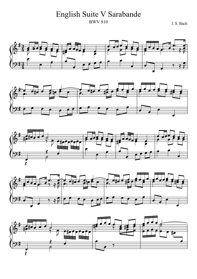 English Suite No.5 in E minor BWV 810