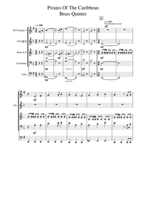 Pirates Of The Caribbean Sax Quartet Sheet Music For Saxophone Alto Saxophone Tenor Saxophone Baritone Saxophone Soprano Saxophone Ensemble Musescore Com