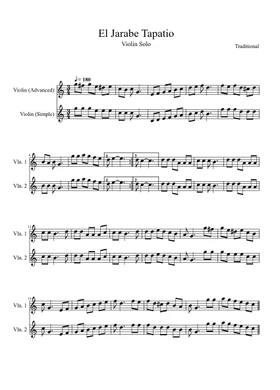 Free Jarabe Tapatio by Misc Traditional sheet music | Download PDF or print  on Musescore.com