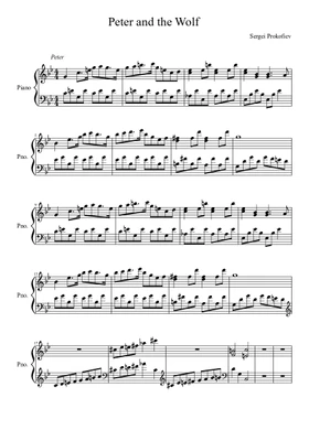 Peter and the Wolf, Op.67 by Sergei Prokofiev free sheet music | Download  PDF or print on Musescore.com