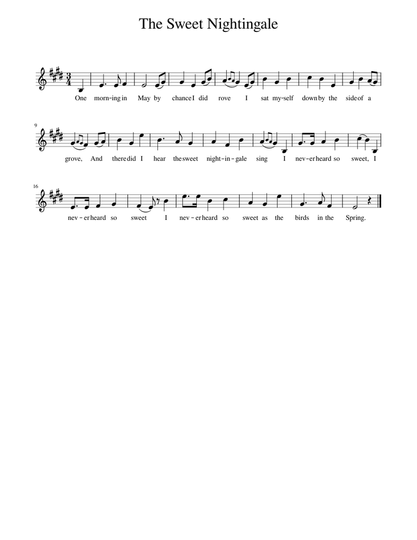 The Sweet Nightingale Sheet music for Piano (Solo) Easy