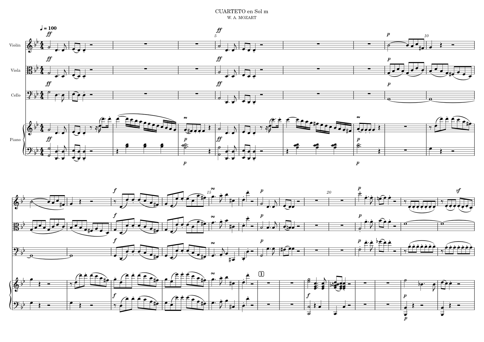 Piano Quartet in G minor K. 478