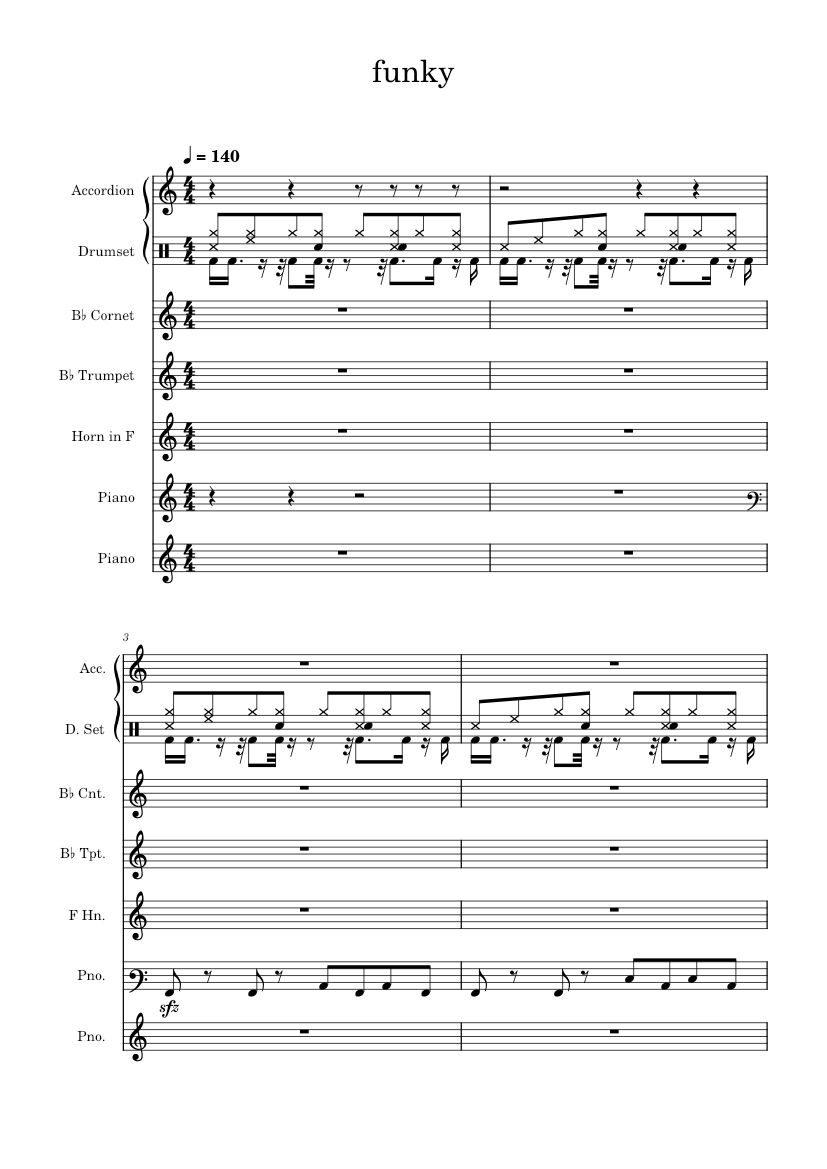 funky Sheet music for Piano, Accordion, Cornet, Trumpet in b-flat ...