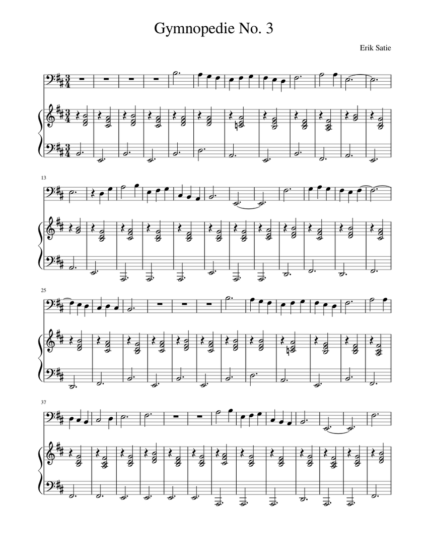 Gymnopedie No 3 Sheet Music For Piano Cello Solo Musescore gymnopedie-no-3-sheet-music-for-piano-cello-solo-musescore