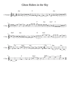 Ghost Riders In The Sky by Johnny Cash solo bass guitar tab