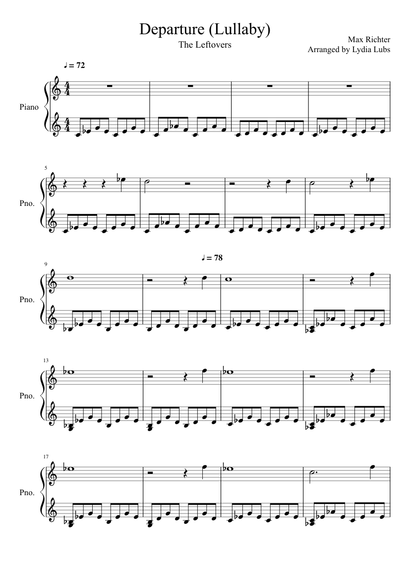 Departure (Home) Max Richter Sheet music for Piano (Solo) | Musescore.com