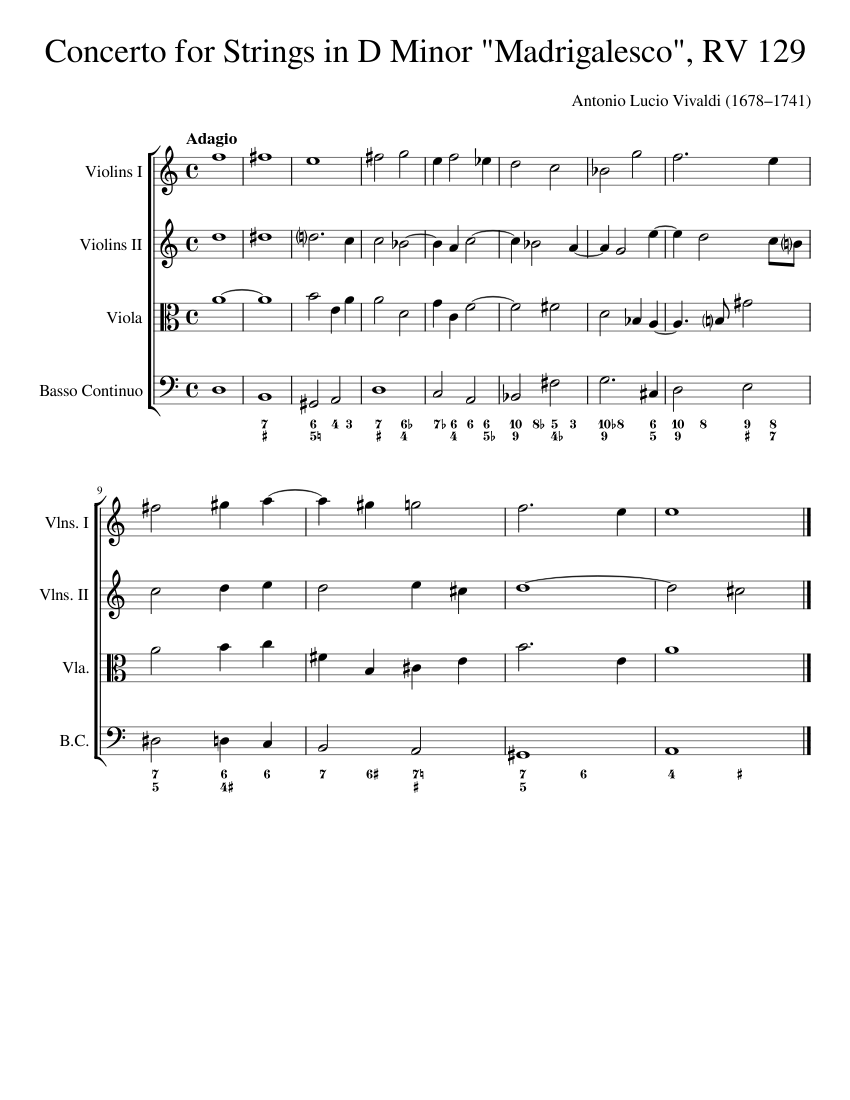 Concerto for Strings in D minor RV 129