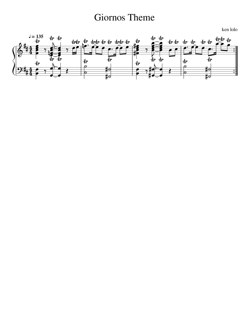 Giornos Theme Sheet music for Piano (Solo) | Musescore.com