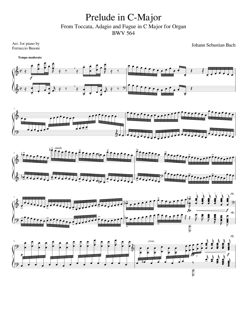 Toccata Adagio and Fugue in C major BWV 564