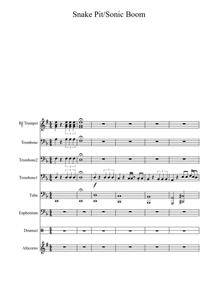 Snake_pit_A Sheet music for Trombone, Tuba, Trumpet (Mixed Quintet ...