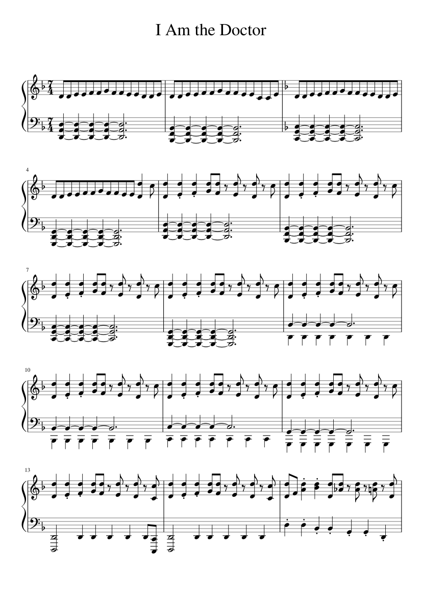 I Am the Doctor (slow) Sheet music for Piano (Solo) | Musescore.com