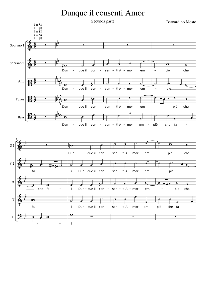 Dunque il consenti Amor (secunda parte)