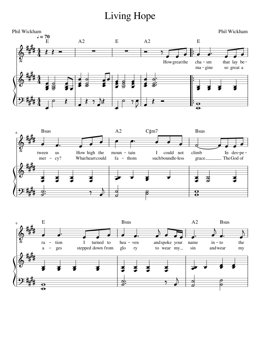 Living Hope Sheet music for Piano, Vocals (Piano-Voice) | Musescore.com