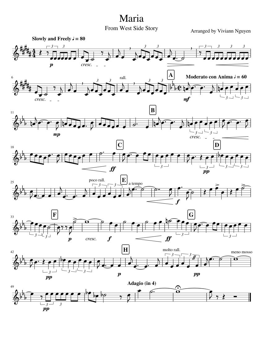 Maria Sheet music for Violin (Solo) | Musescore.com