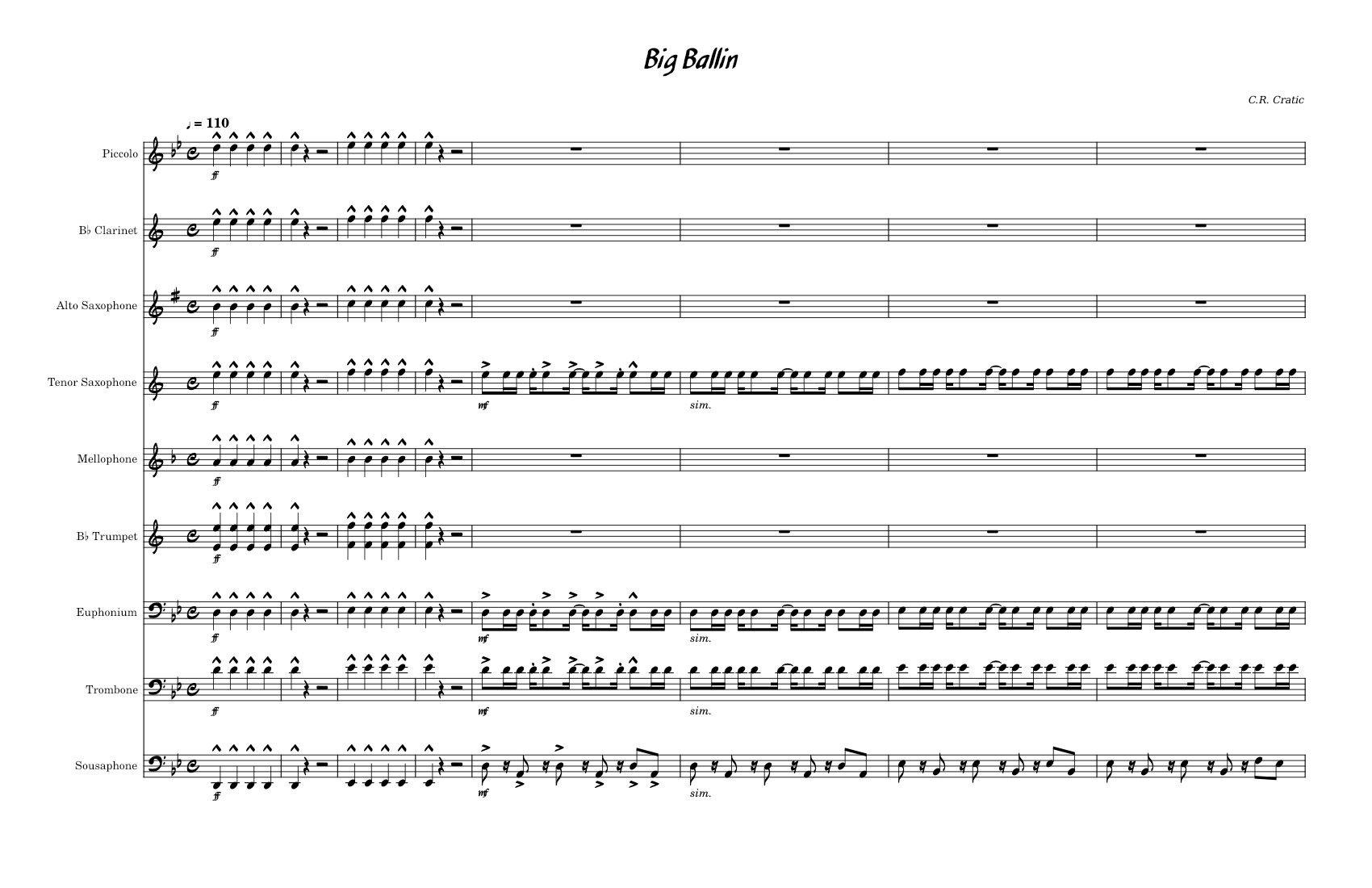 Big Ballin' – Big Tymers Big Ballin' Sheet music for Trombone ...
