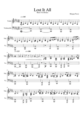 Free Lost It All by Black Veil Brides sheet music | Download PDF or print  on Musescore.com