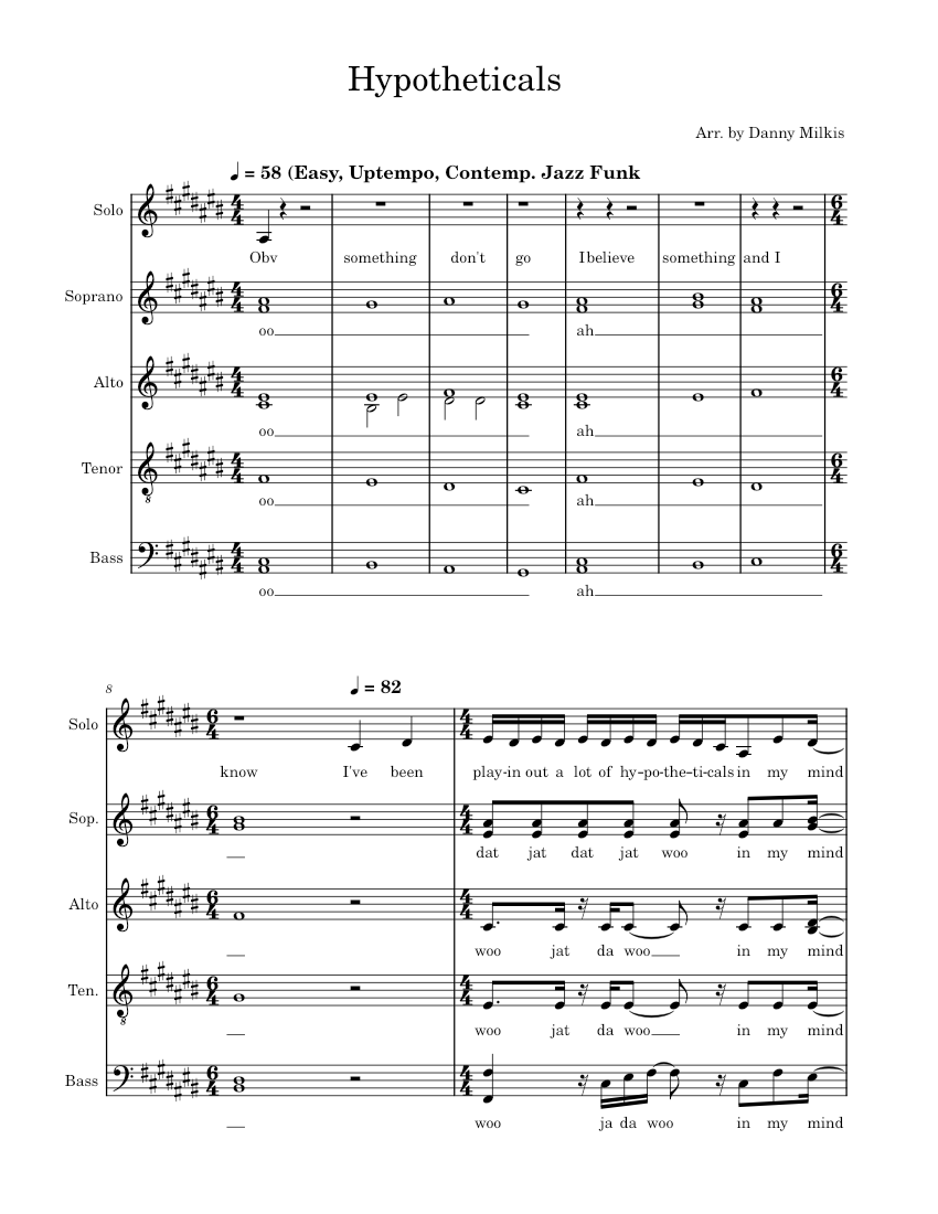 NW - Hypotheticals Sheet Music for Piano, Bass guitar (A Capella ...
