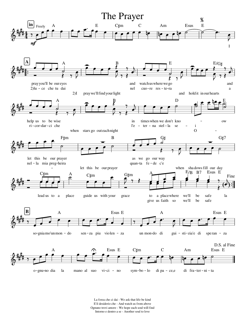 The Prayer Sheet music for Piano (Solo) | Musescore.com