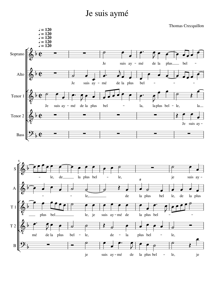 Je suis aymé de la plus belle