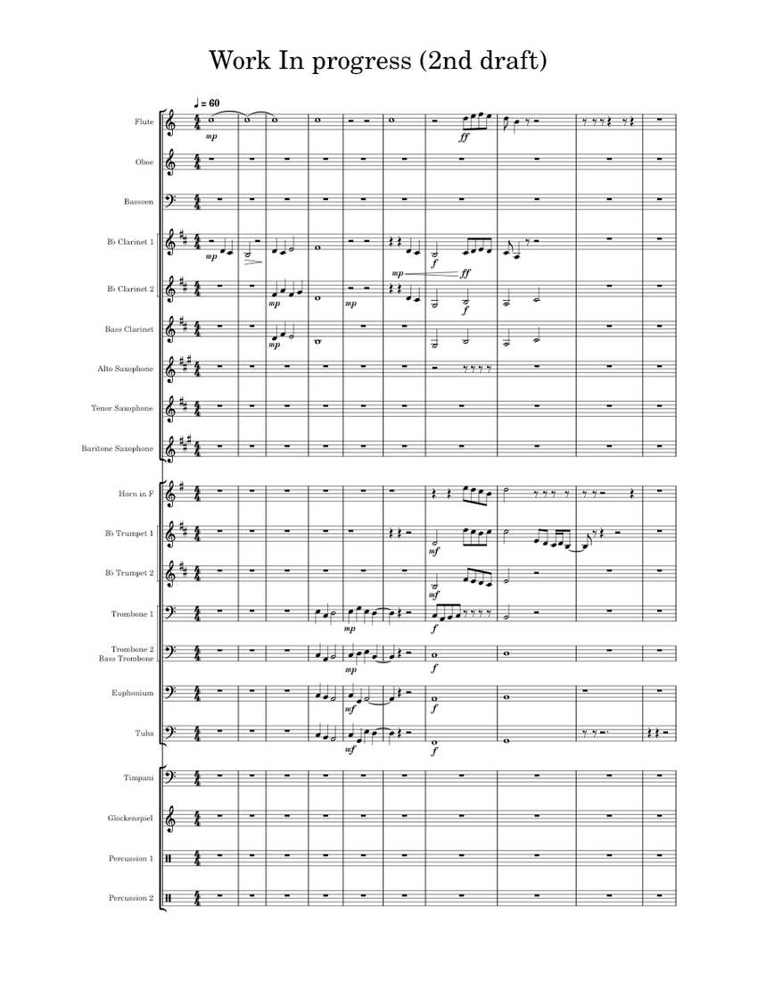 Work In progress 2nd draft Sheet music for Trombone, Euphonium, Tuba ...