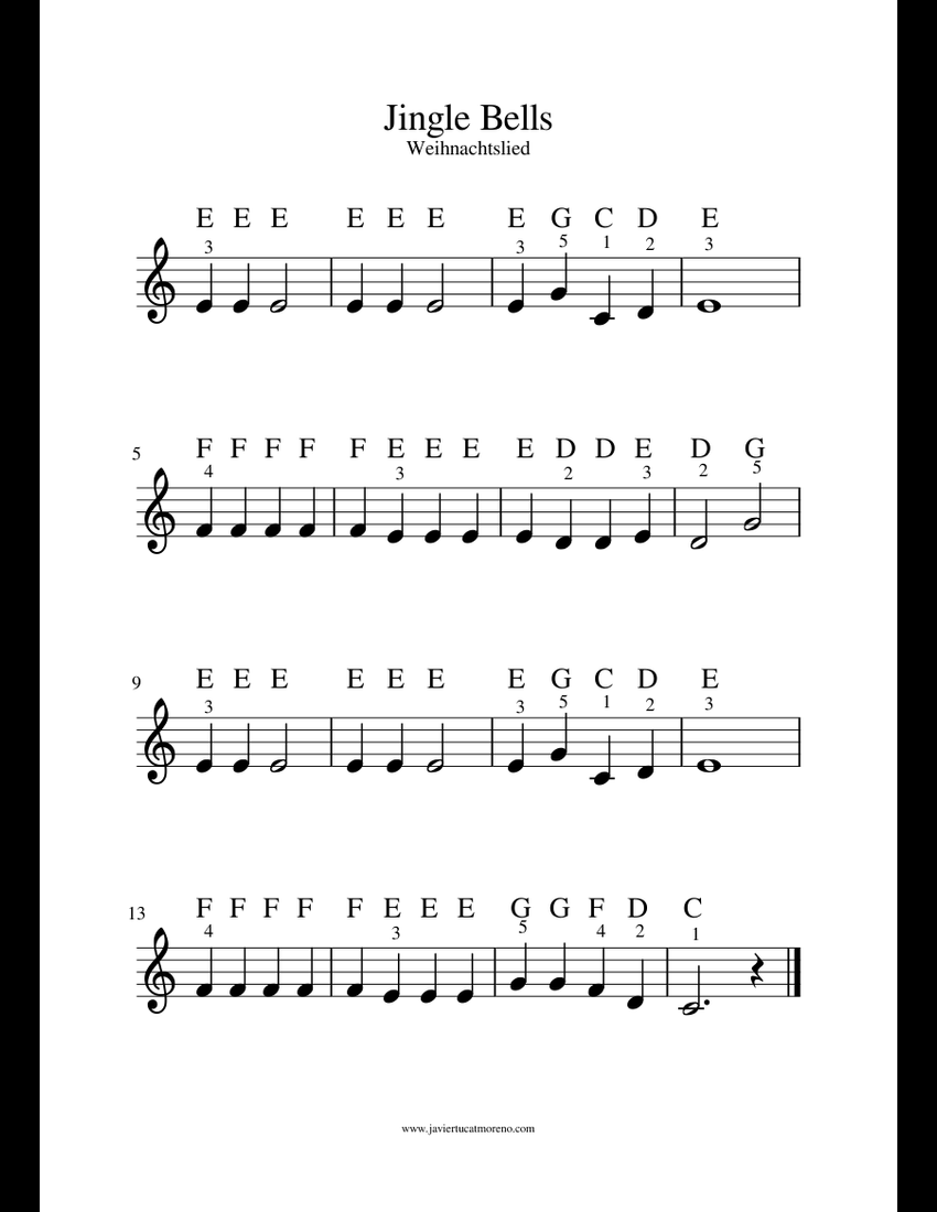 Jingle Bells Sheet Music For Piano (Solo) | Musescore.com