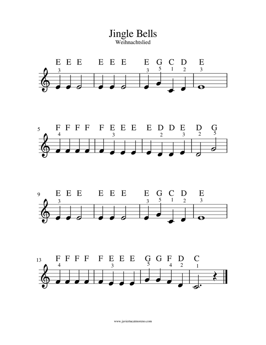Jingle Bells Sheet music for Piano (Solo) | Download and print in PDF