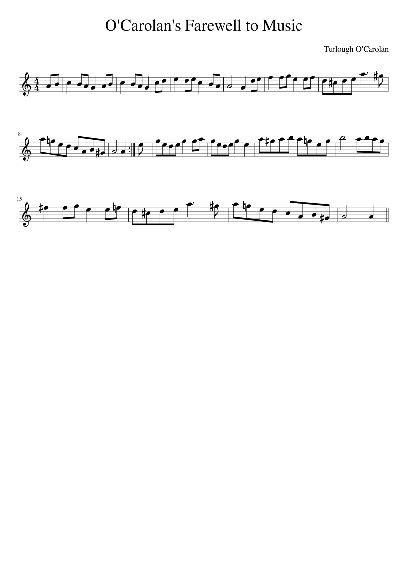 O'Carolan's Farewell to music