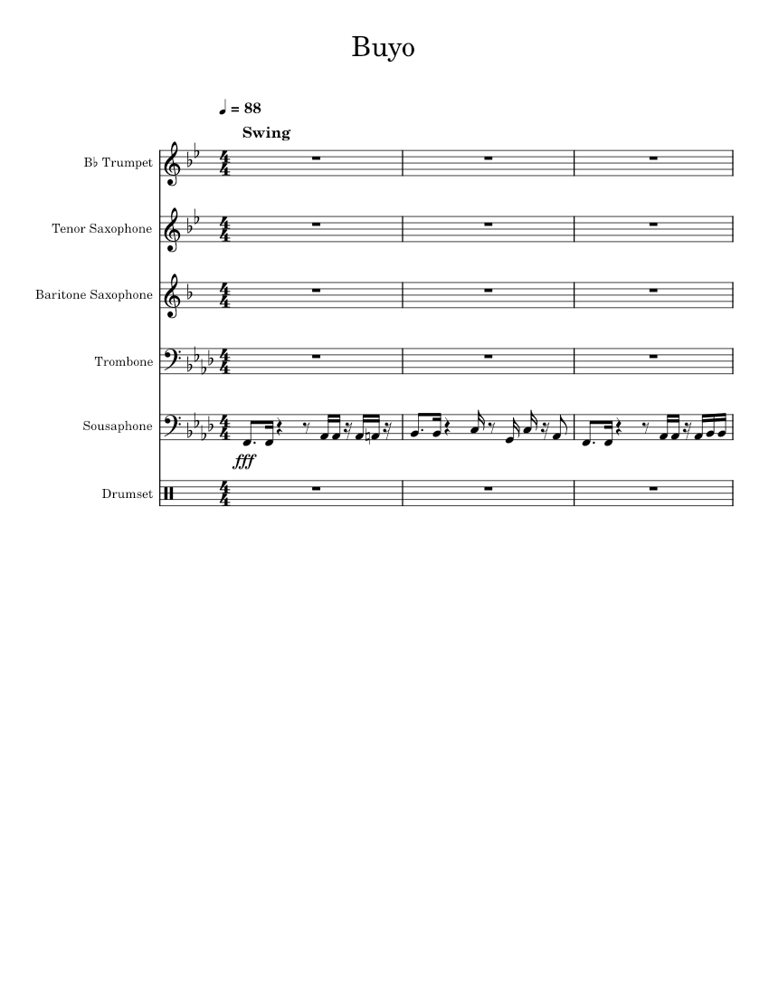 Buyo Lucky Chops Buyo Sheet music for Trombone, Saxophone baritone
