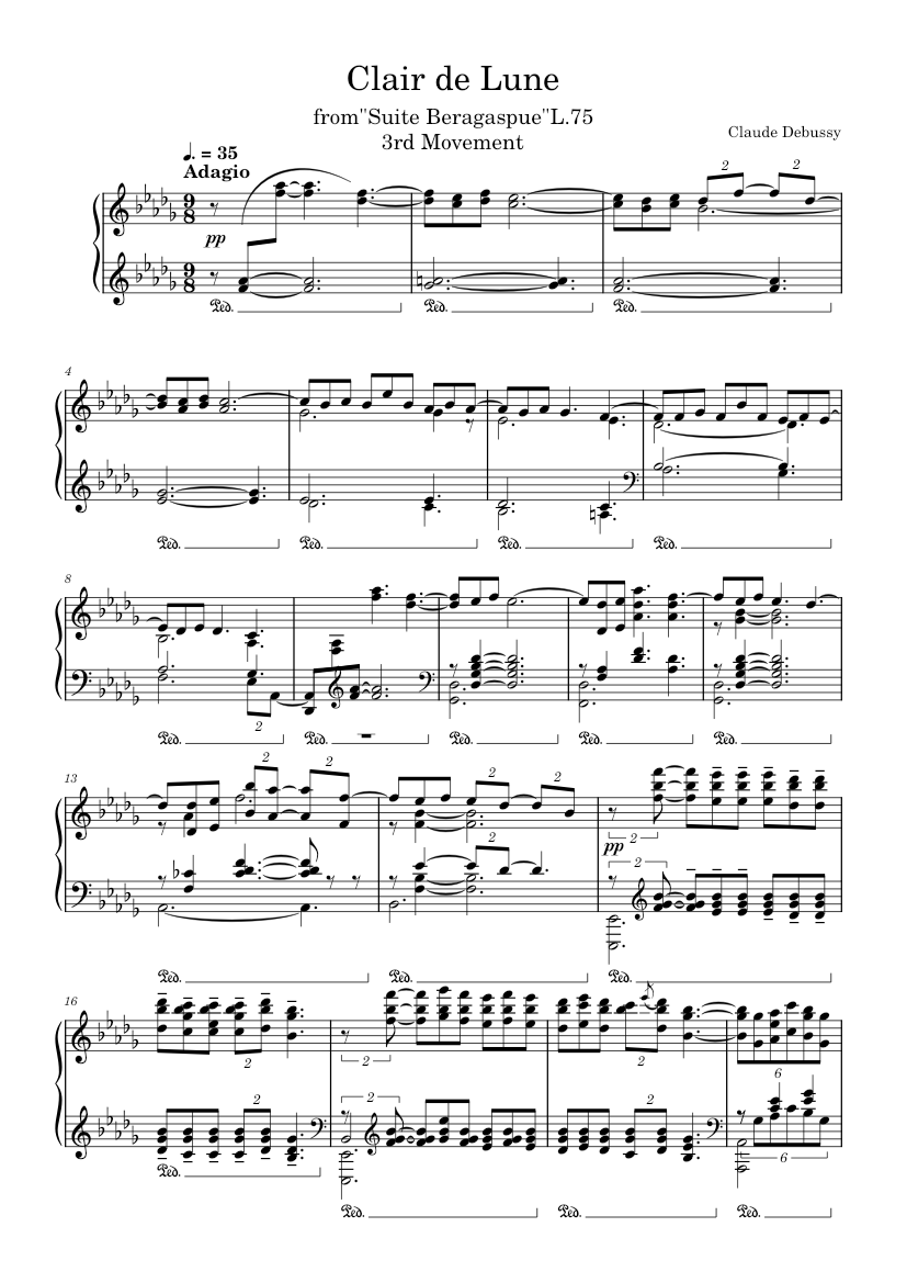 Clair de Lune Sheet music for Piano (Solo) | Musescore.com