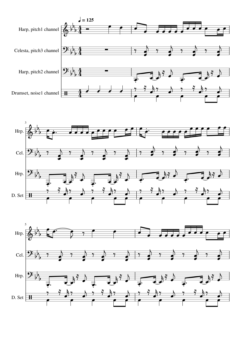 DESPACITO Sheet music for Celesta, Drum group, Harp (Concert Band