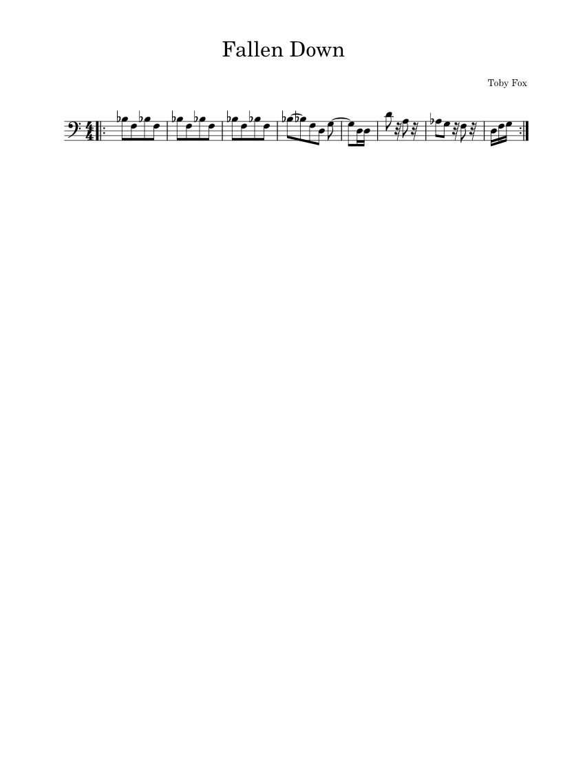 Undertale Toby Fox Fallendown Sheet Music For Trombone Solo 