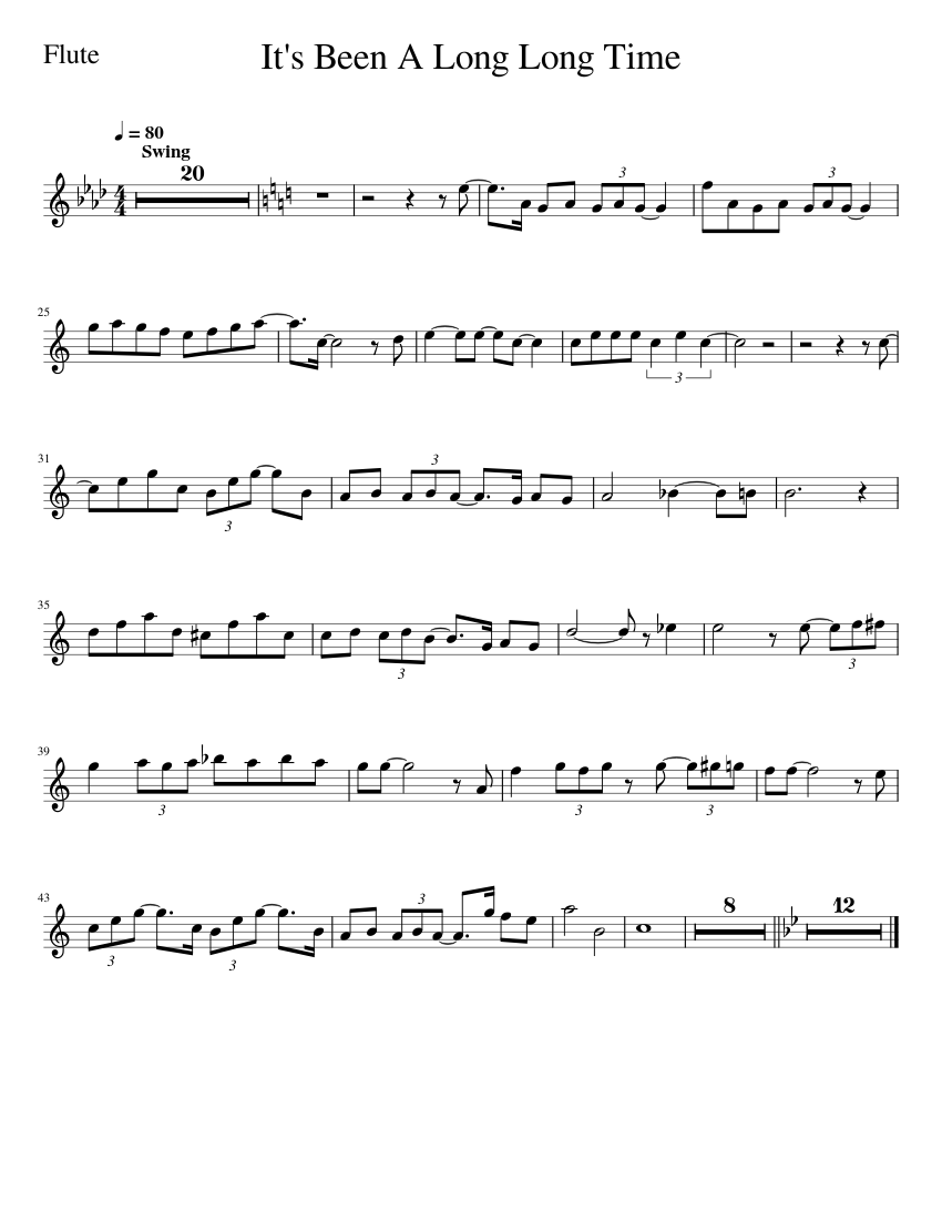 It's Been A Long Long Time-Flute Sheet music for Flute (Solo)