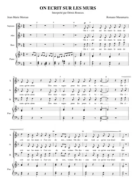 Free On Écrit Sur Les Murs by Demis Roussos sheet music | Download PDF or  print on Musescore.com