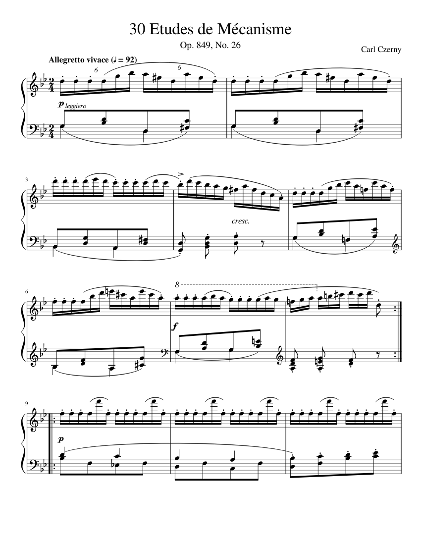 Etude in G minor No. 26 Sheet music for Piano (Solo) | Musescore.com