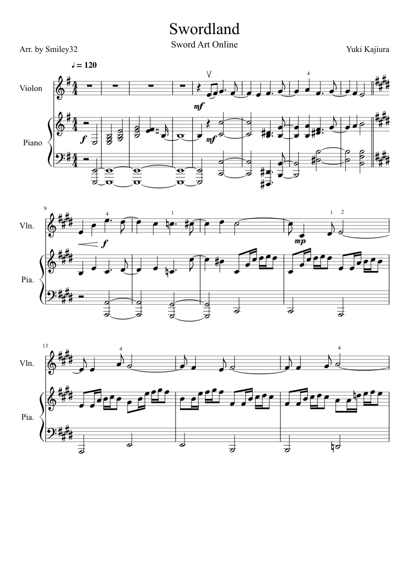Swordland Sheet music for Piano (Solo) | Musescore.com