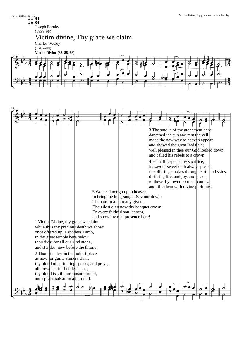 Victim divine thy grace we claim