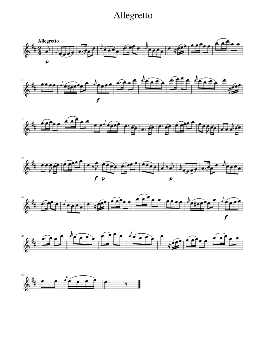 Allegretto Sheet music for Piano (Solo) | Musescore.com