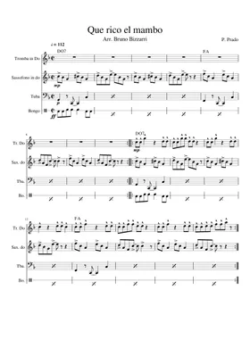 Mambo Jambo / Que Rico el Mambo Sheet music for Trombone, Saxophone alto,  Saxophone tenor, Trumpet in b-flat (Mixed Quartet)