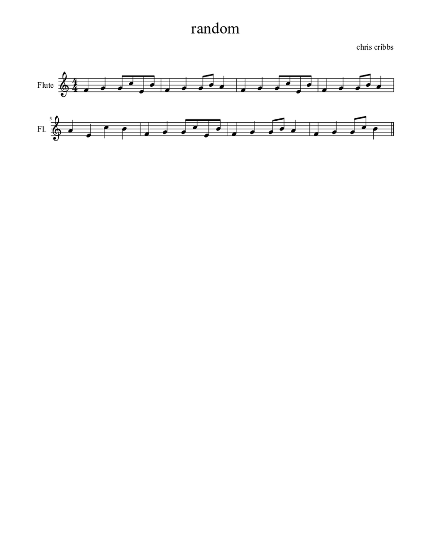 random Sheet music for Flute (Solo) Download and print in PDF or MIDI