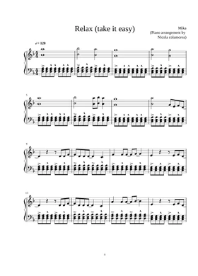 Free Relax Take It Easy by Mika sheet music | Download PDF or print on  Musescore.com