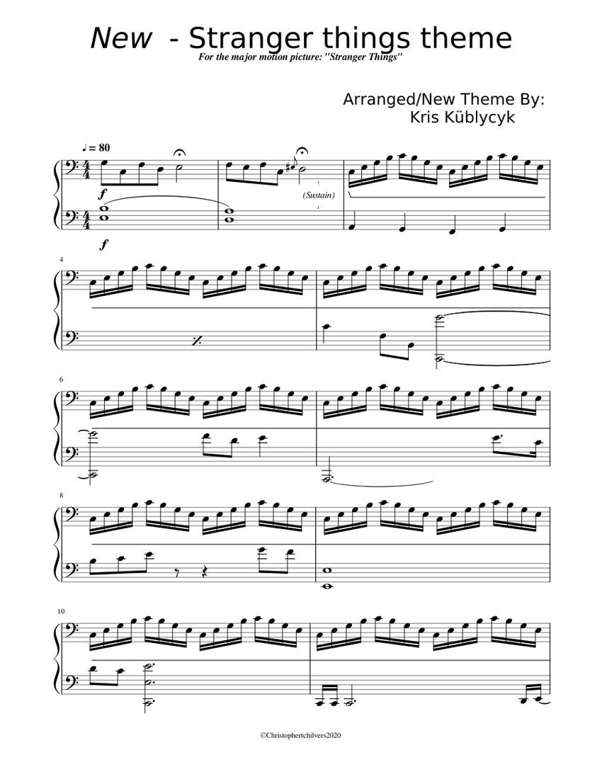 New - Stranger things theme Sheet music for Piano (Solo) | Musescore.com