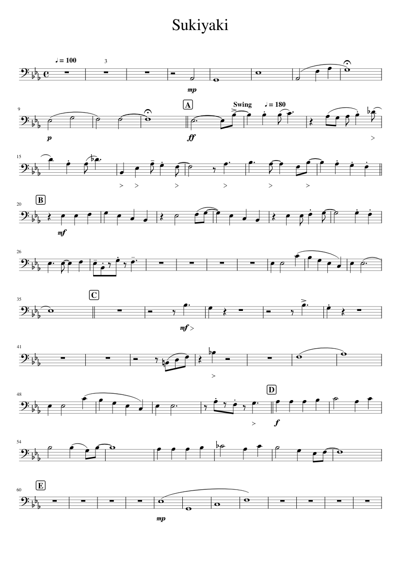 Sukiyaki Sheet music for Voice (other) (Solo) | Musescore.com