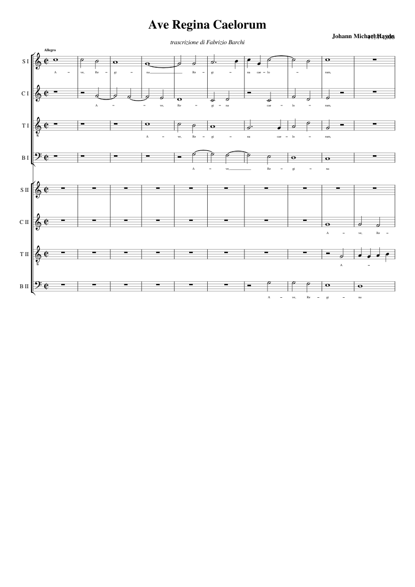 Ave Regina caelorum MH 140