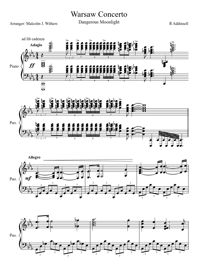 Warsaw Concerto Sheet music for Piano (Solo) | Musescore.com