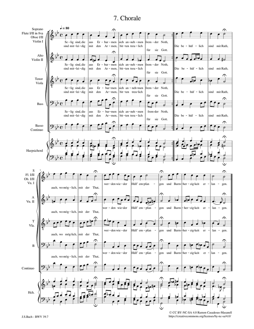 Brich dem Hungrigen dein Brot, BWV 39 / Mvt. 7 Johann Sebastian Bach